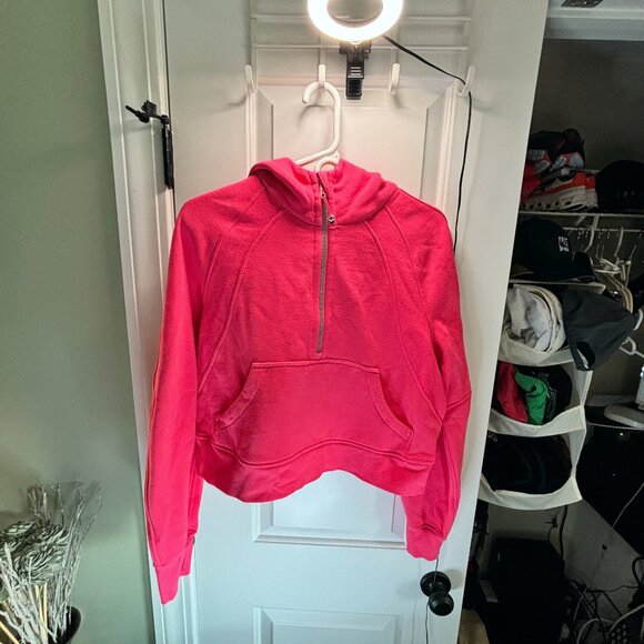 lululemon athletica Tops - Pre-worn MINT Lululemon Women's Size XS/S Pink 1/2 Zip Hooded Sweatshirt